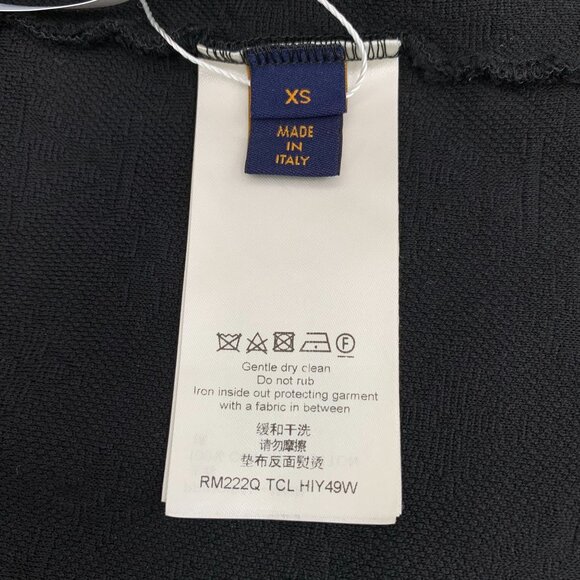 CM0359 Louis Vuitton Black Monogram Embossed Short Sleeve T-Shirt - Picture 6 of 8